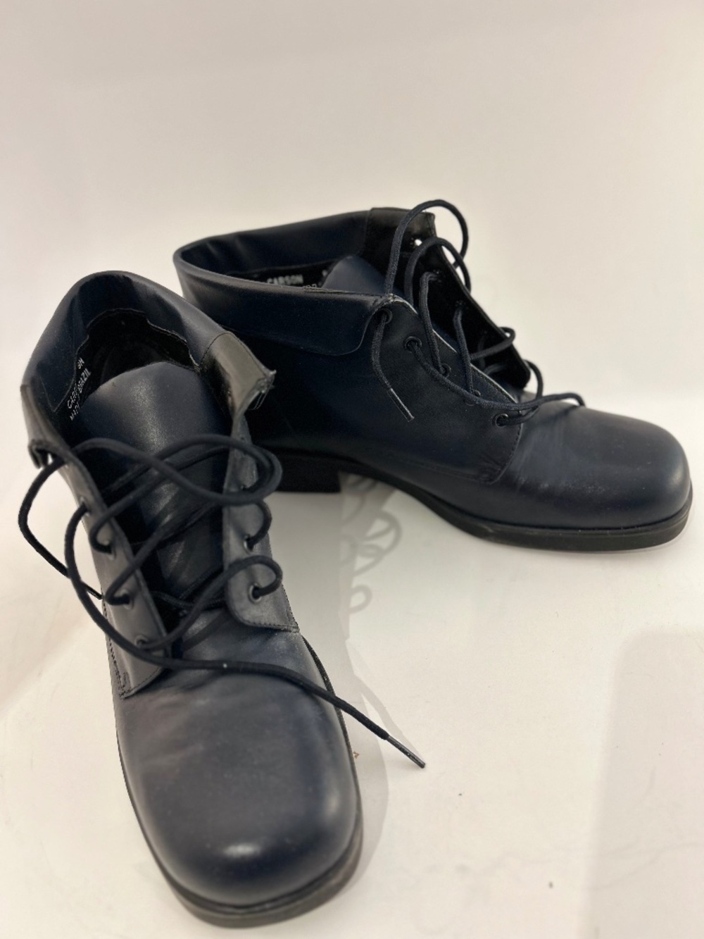 Brooke "Carson" Navy Leather Ankle Boots – Size 8 – Like New, No Box/Tags